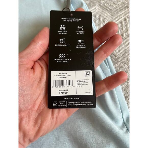 Walter Hagen Men's Performance 11 PureFlex 9" Golf Short in Soft Blue, Waist 30 - Picture 7 of 10